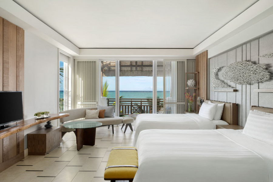 Mauritius SLTR Frangipani Club Junior Suite Ocean View Twin Bedroom2