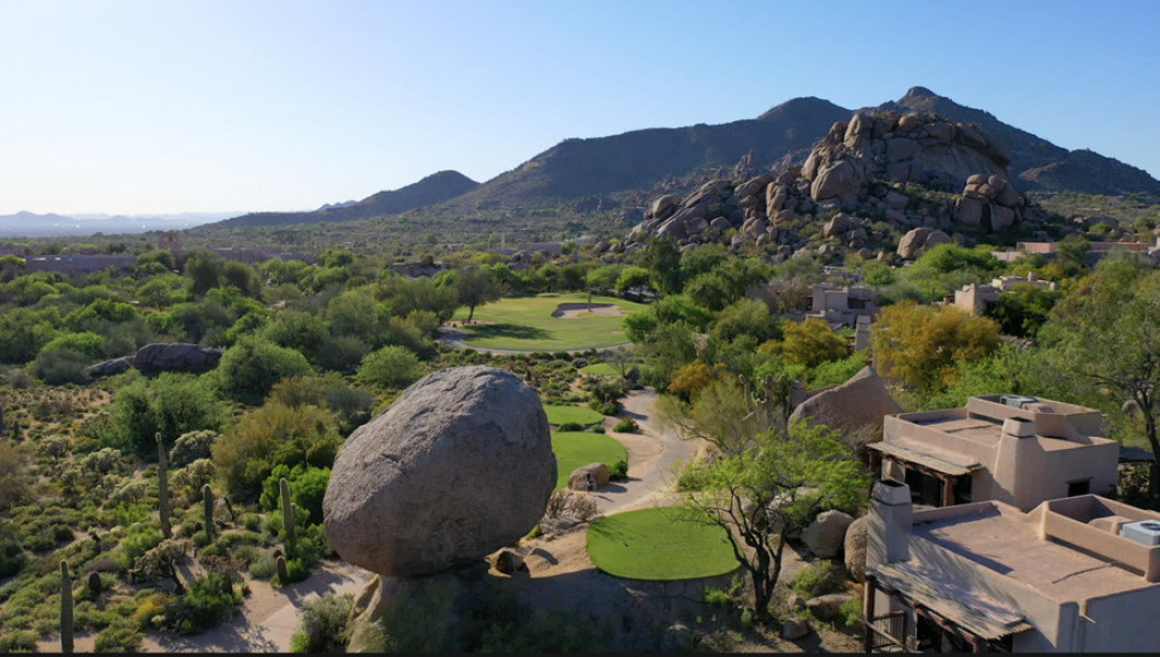 Boulders. Golf Course Drone Shot NEW